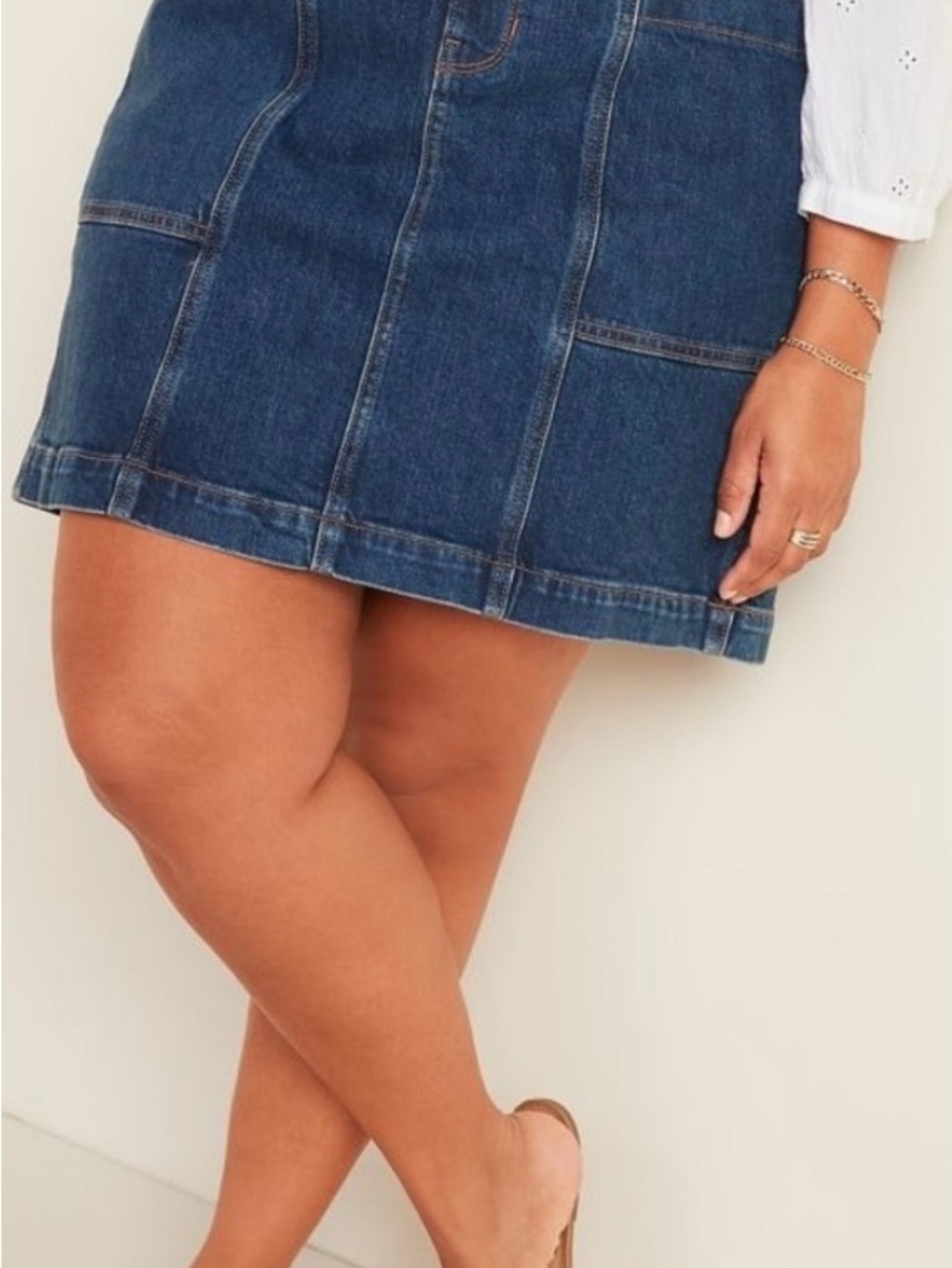 🎻LMT: Old Navy High-Waisted Secret-Slim Pockets Utility Plus-Size Jean Skirt 16